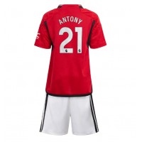 Manchester United Antony #21 Hemmaställ Barn 2023-24 Korta ärmar (+ Korta byxor)